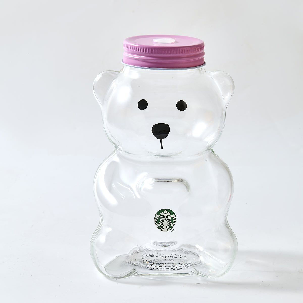 Starbucks Strawberry Bearista™ Glass Cup 591ml / 20oz – Bear-Shaped Tumbler with Strawberry Straw Topper
