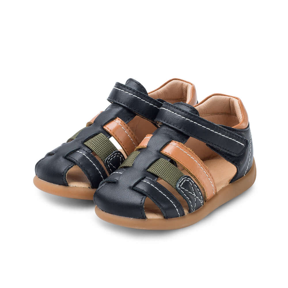 Step Up Pre - walker First Leather Sandals - 0cm