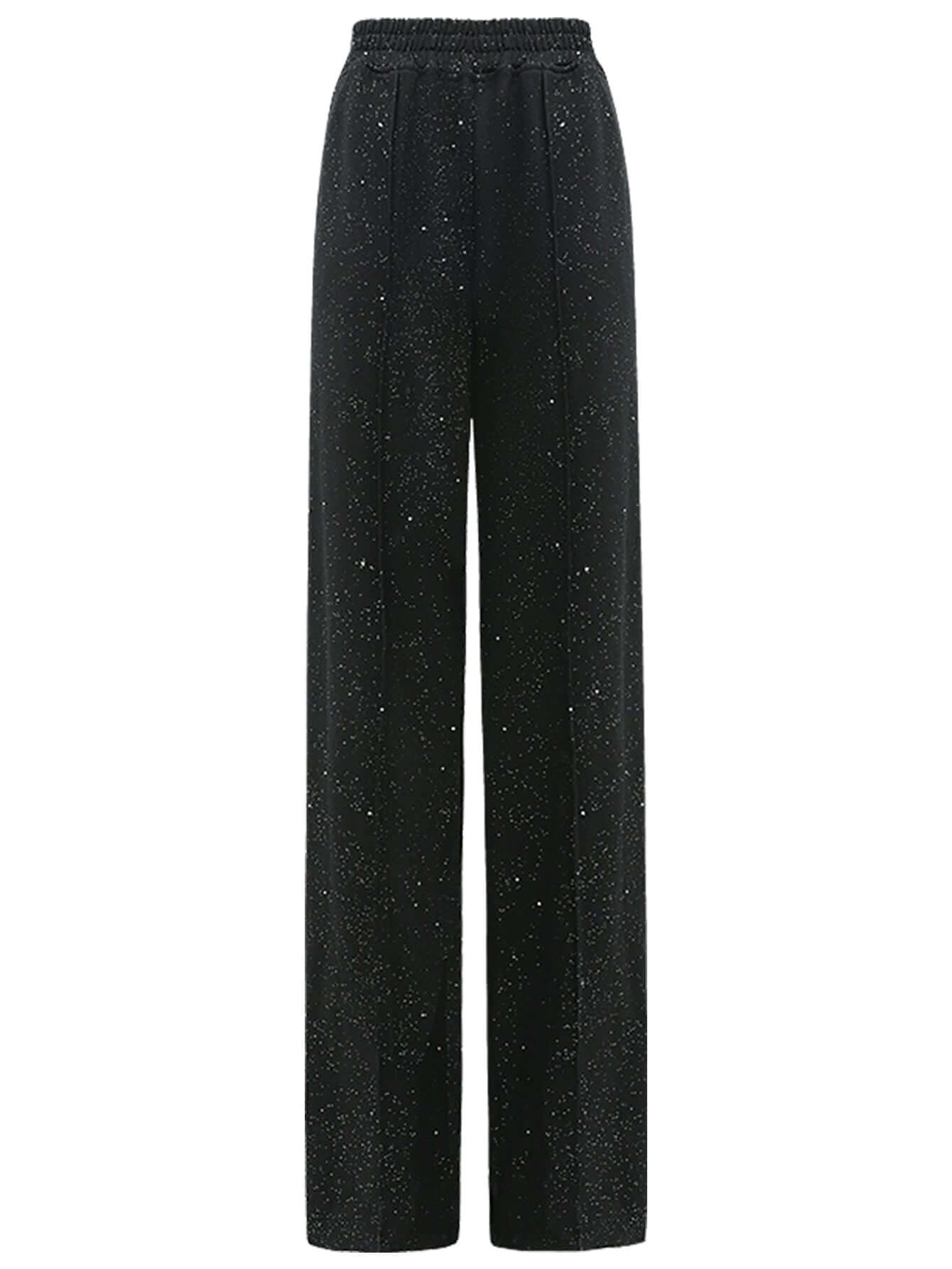 straight cut sequined black pants all black 4