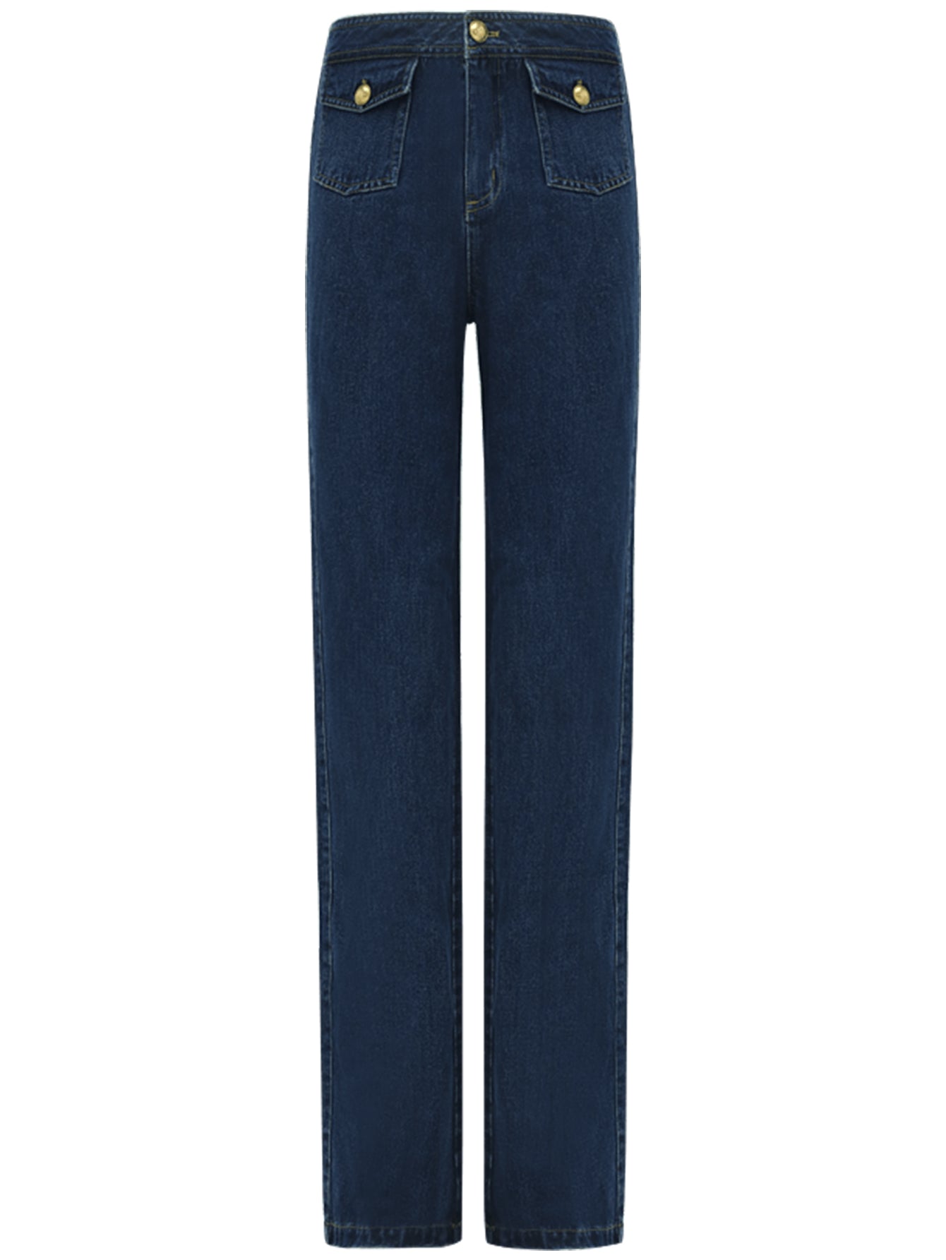 straight leg bootcut jeans with flap pockets all navy 4