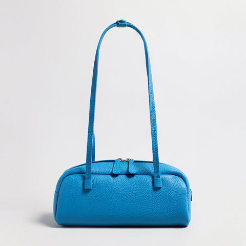Structured Pebbled Leather Pillow Bag – Dual Handle Shoulder Tote