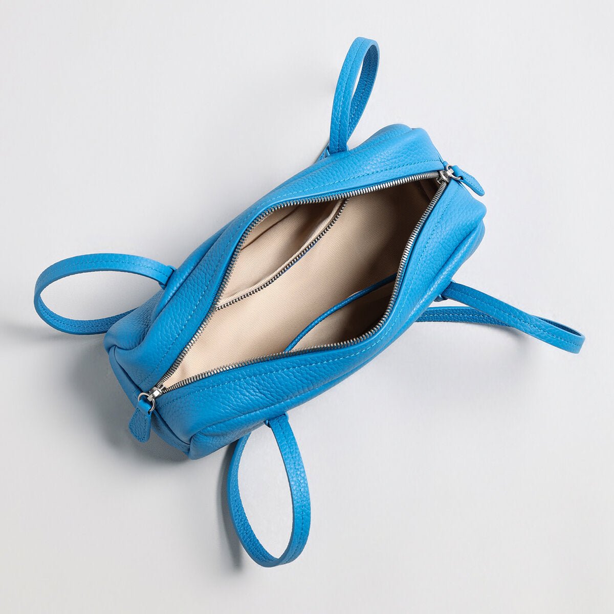 Structured Pebbled Leather Pillow Bag – Dual Handle Shoulder Tote