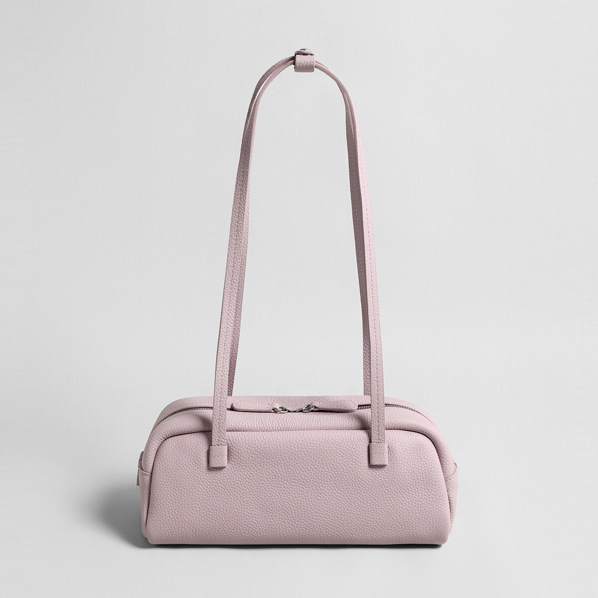 Structured Pebbled Leather Pillow Bag – Dual Handle Shoulder Tote