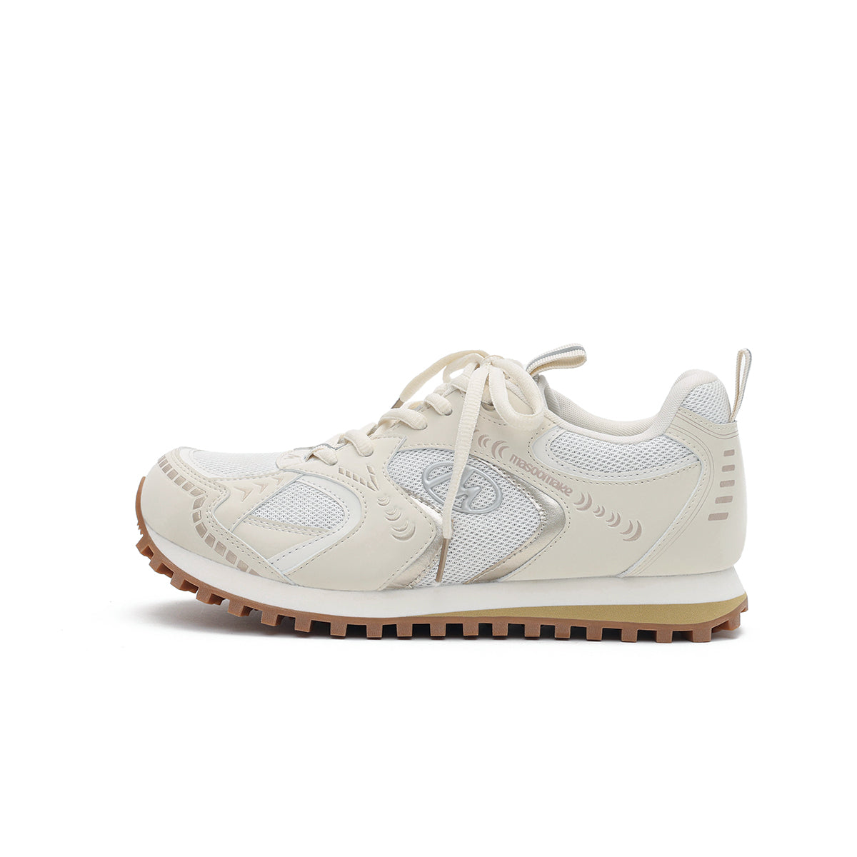 stylish breathable flat running shoes all beige 1