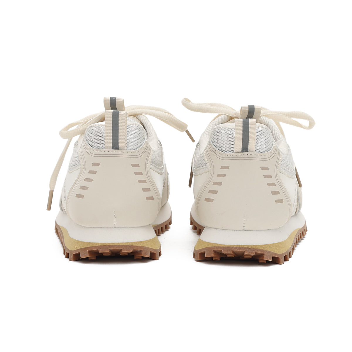 stylish breathable flat running shoes all beige 4