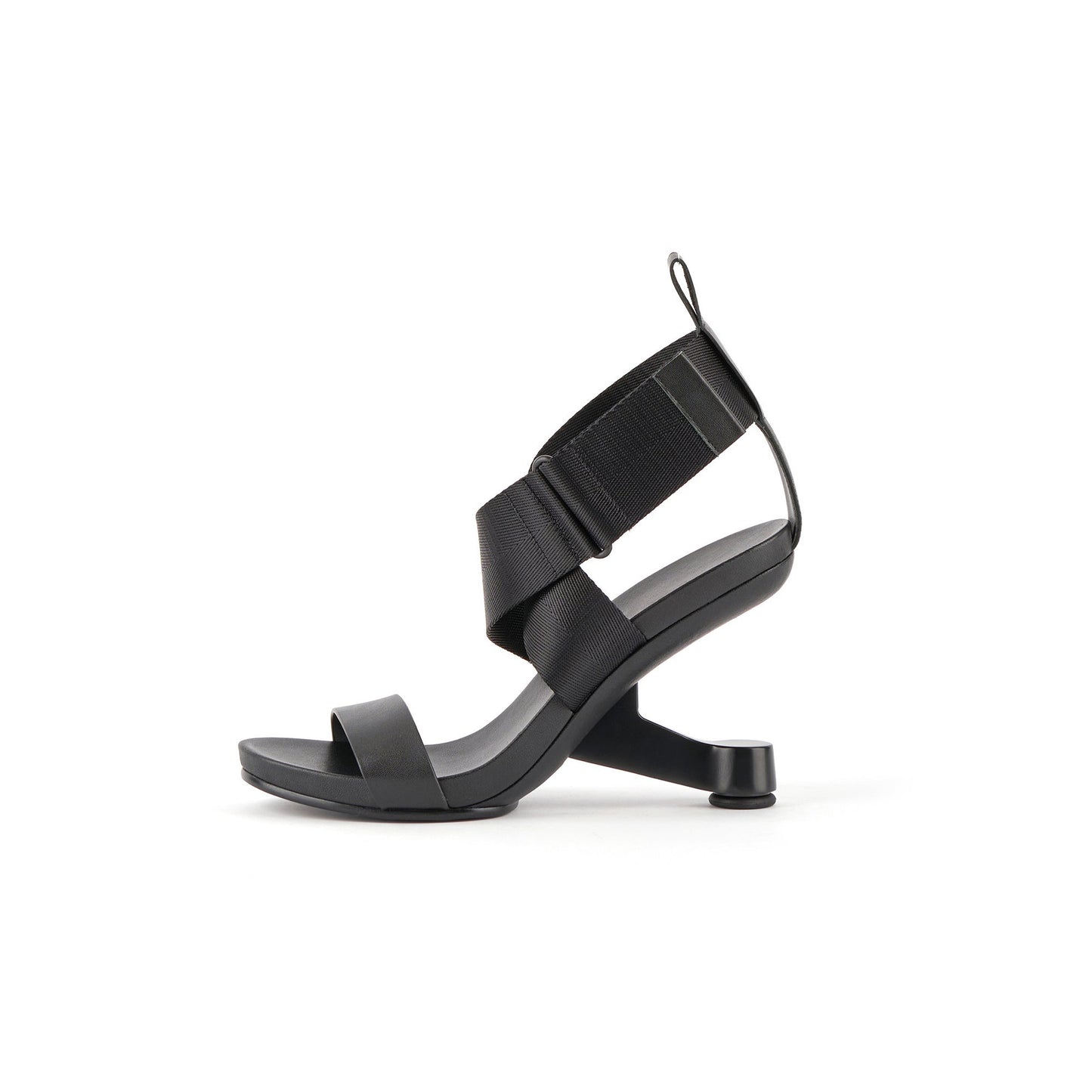 stylish intertwined ankle strap sandals all black 1