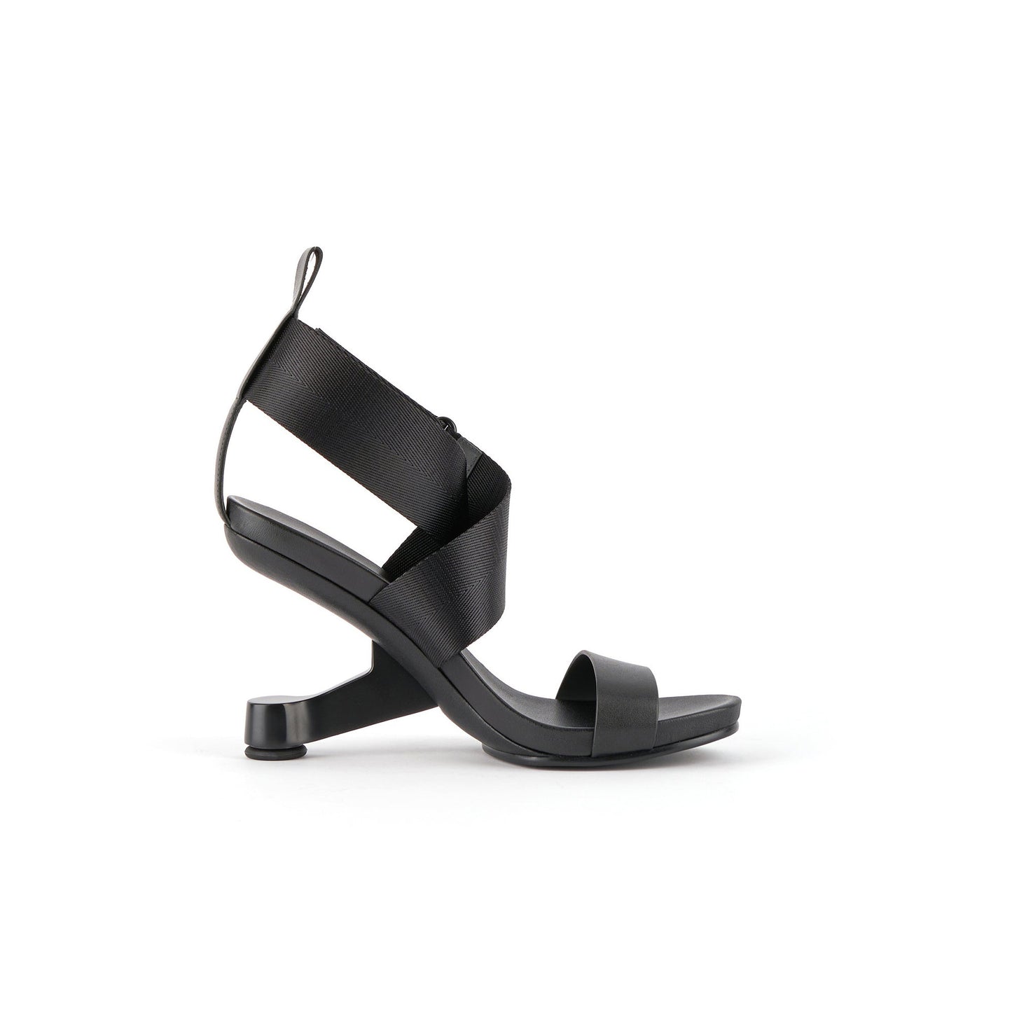 stylish intertwined ankle strap sandals all black 3