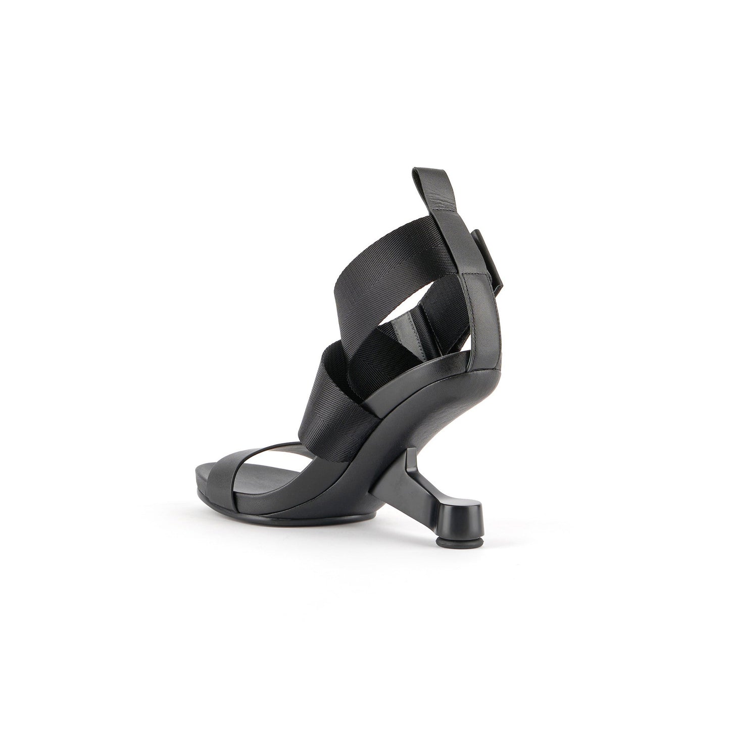 stylish intertwined ankle strap sandals all black 4