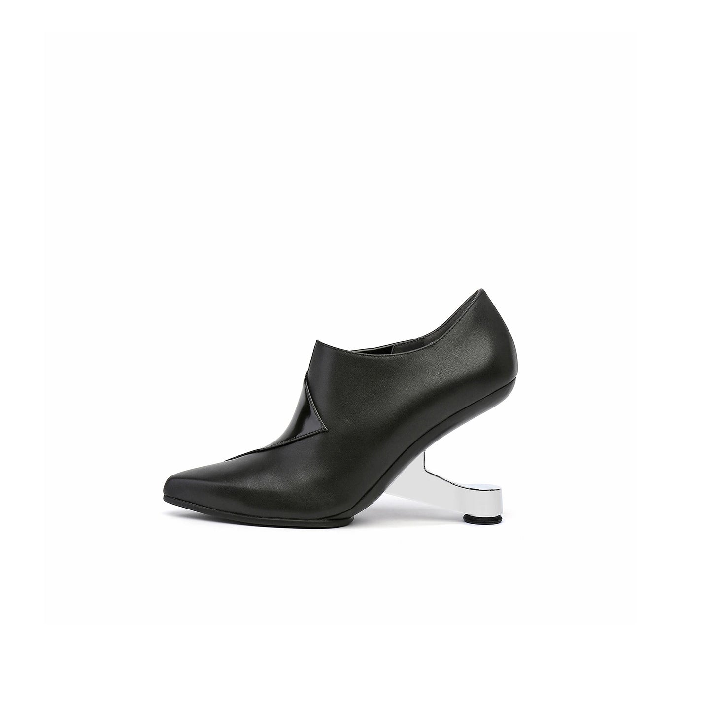 stylish leather mules all black 1