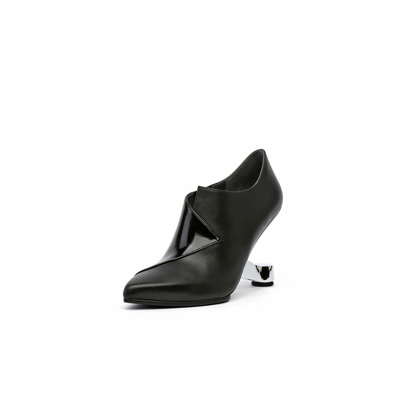 stylish leather mules all black 2
