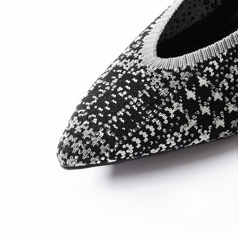 stylish pointed toe shallow kitten heel work pumps all black 5