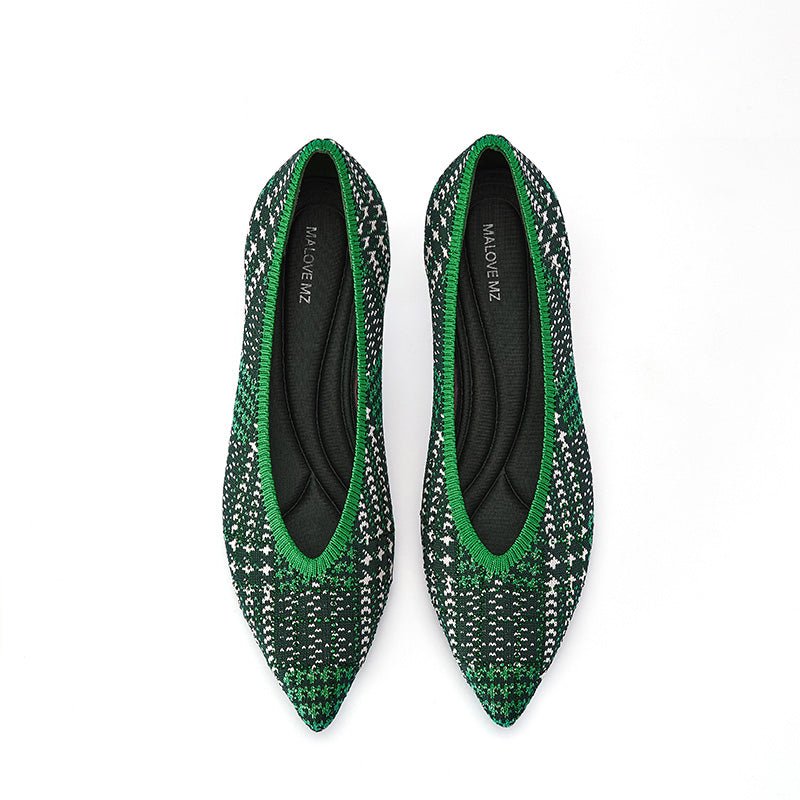 stylish pointed toe shallow kitten heel work pumps all green 4