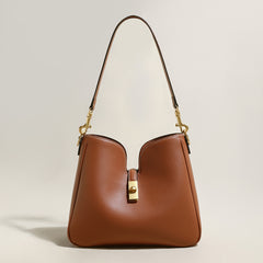 Stylish Scallop Leather Tote Bag