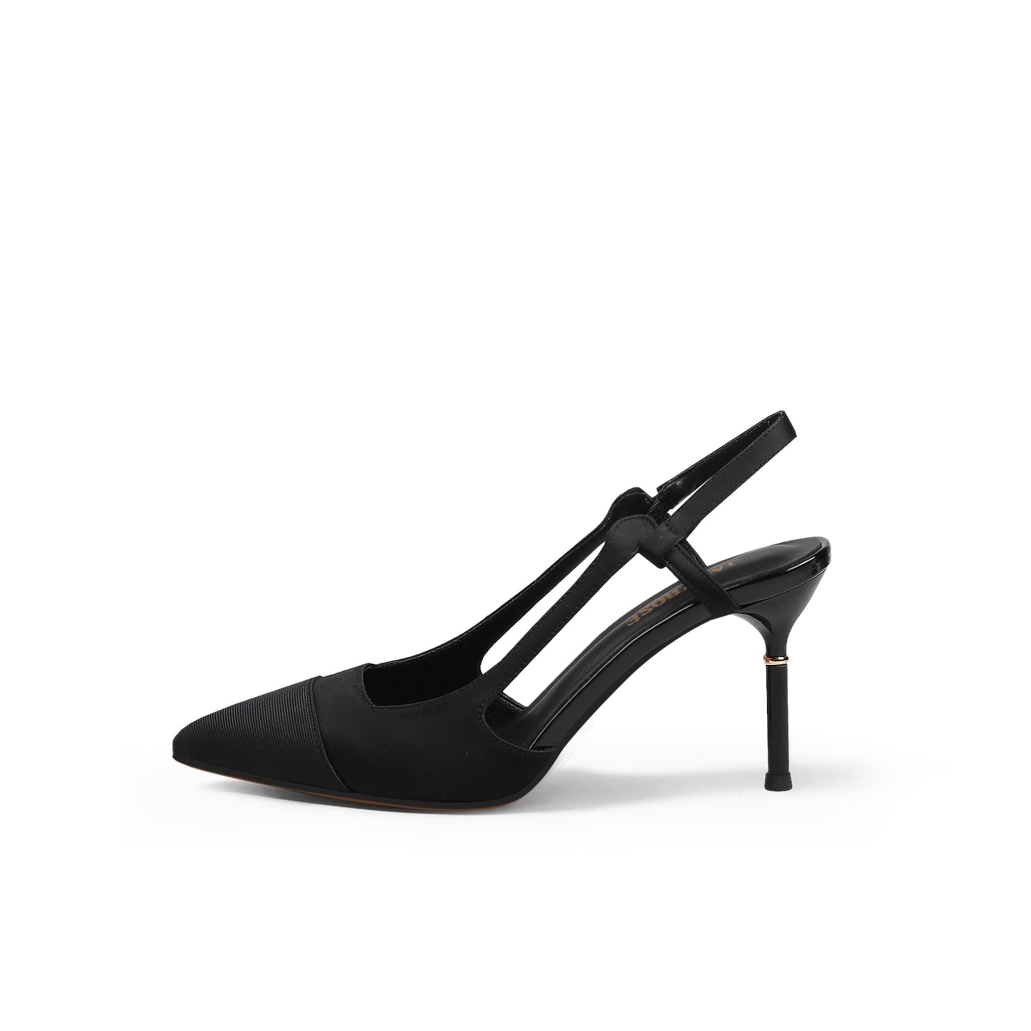 suede cap slingback kitten pumps all black 1