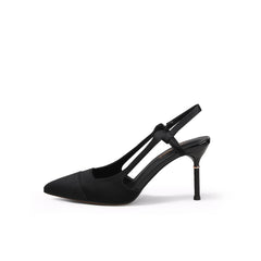 Suede Cap Classic Slingback Kitten Pumps