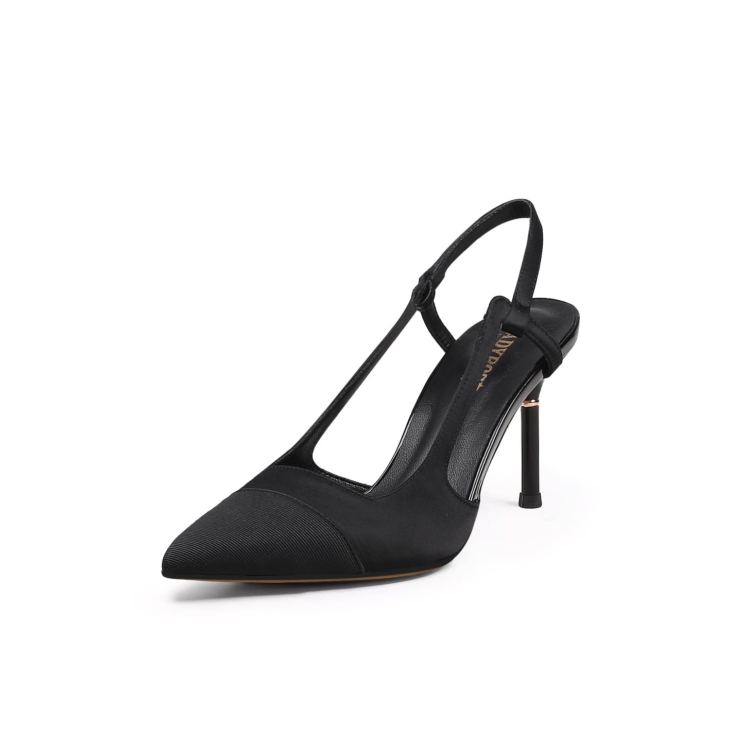 suede cap slingback kitten pumps all black 2