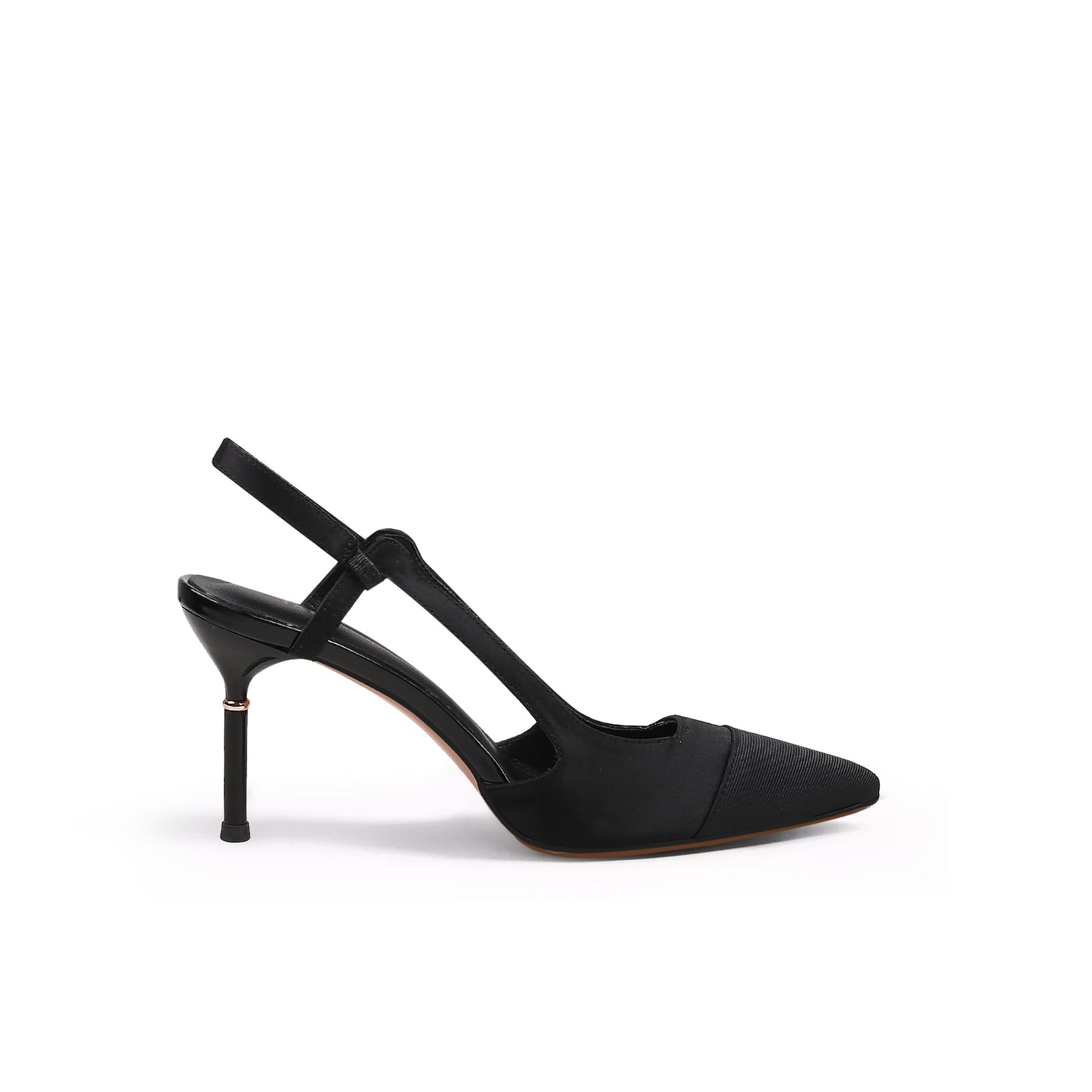 suede cap slingback kitten pumps all black 3