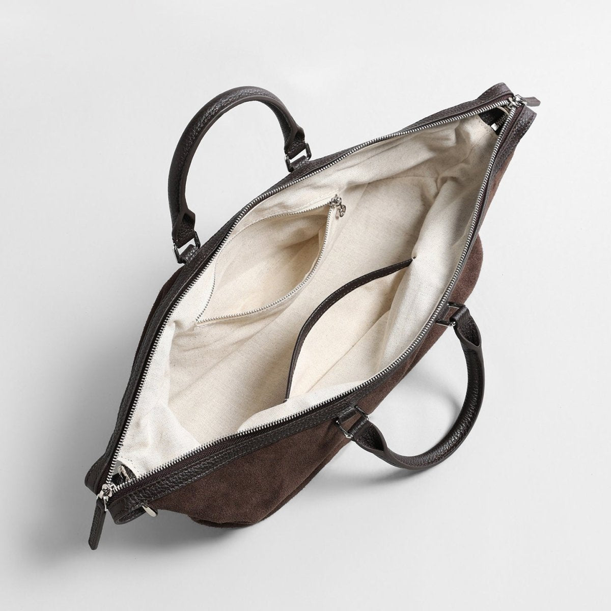 Suede Cylinder Pillow Bag – Leather Handle Shoulder & Crossbody Bag