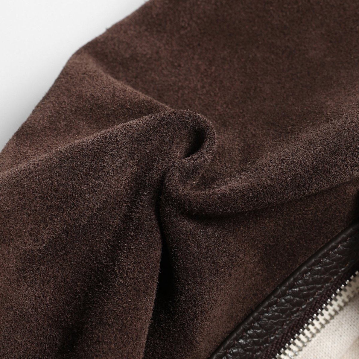 Suede Cylinder Pillow Bag – Leather Handle Shoulder & Crossbody Bag