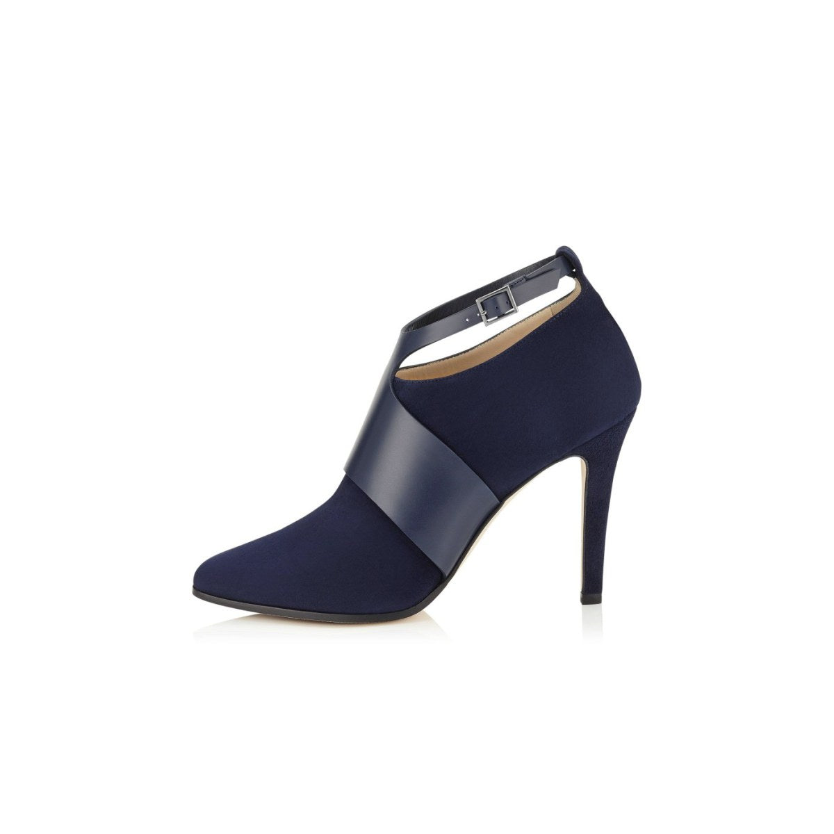 suede harness ankle boots all navy 1