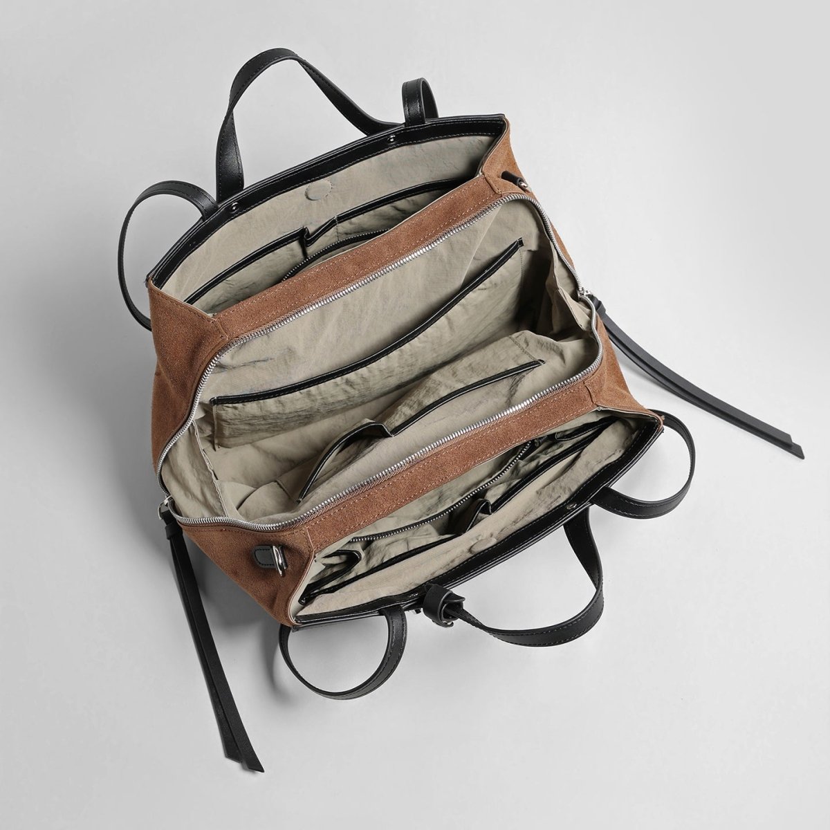 Suede Laptop Tote Bag – Structured Shoulder & Crossbody Work Bag
