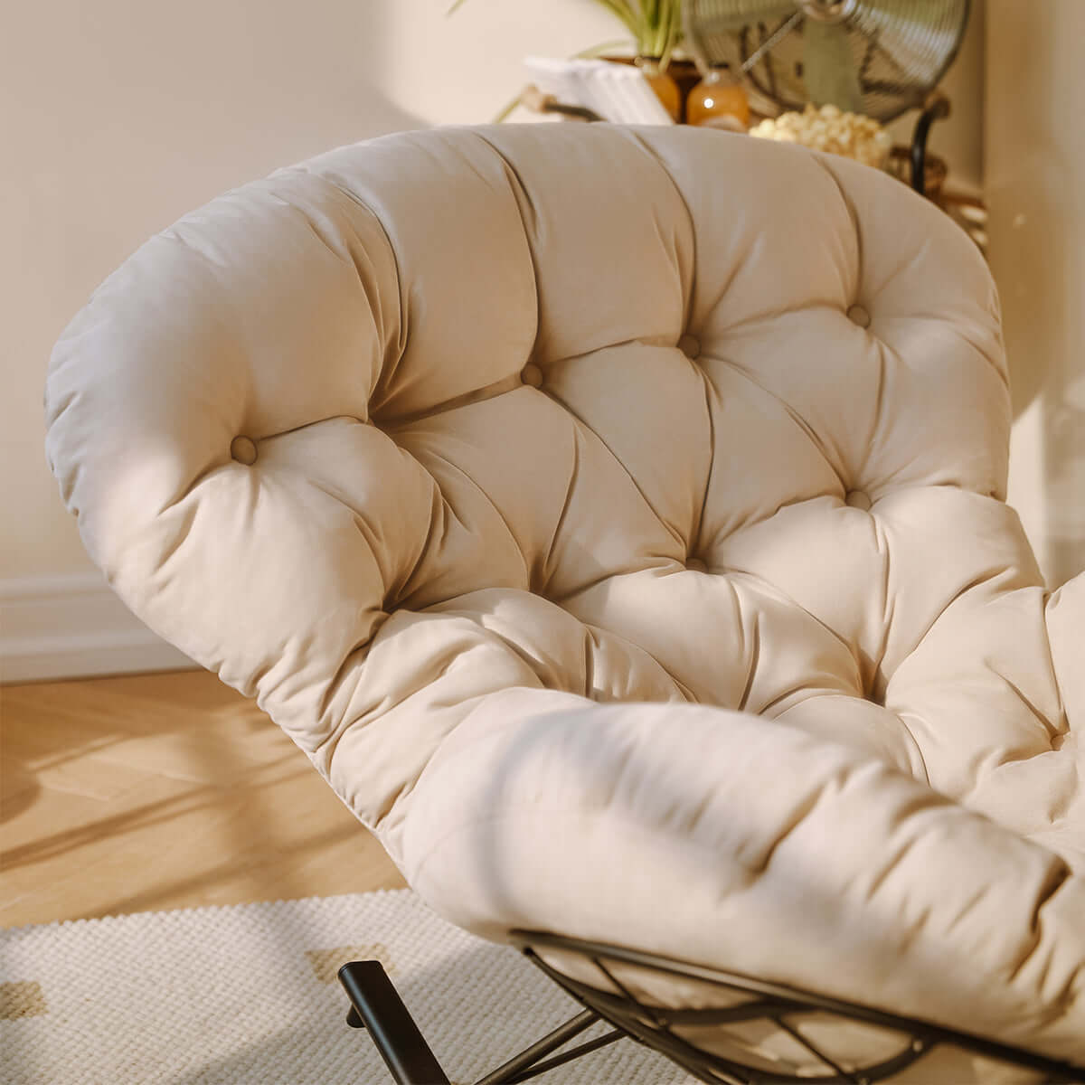 Suede Leather Reclining Lazy Rocking Chair - 0cm