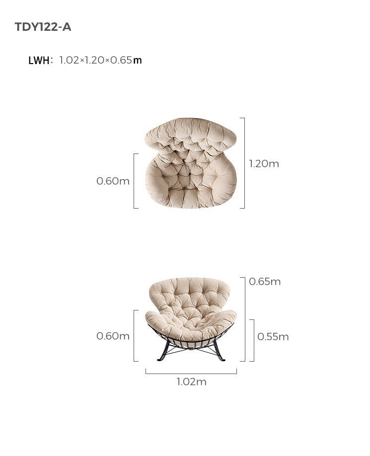 Suede Leather Reclining Lazy Rocking Chair - 0cm