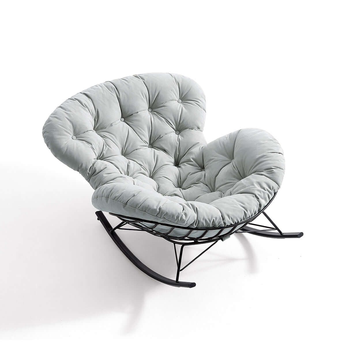 Suede Leather Reclining Lazy Rocking Chair - 0cm