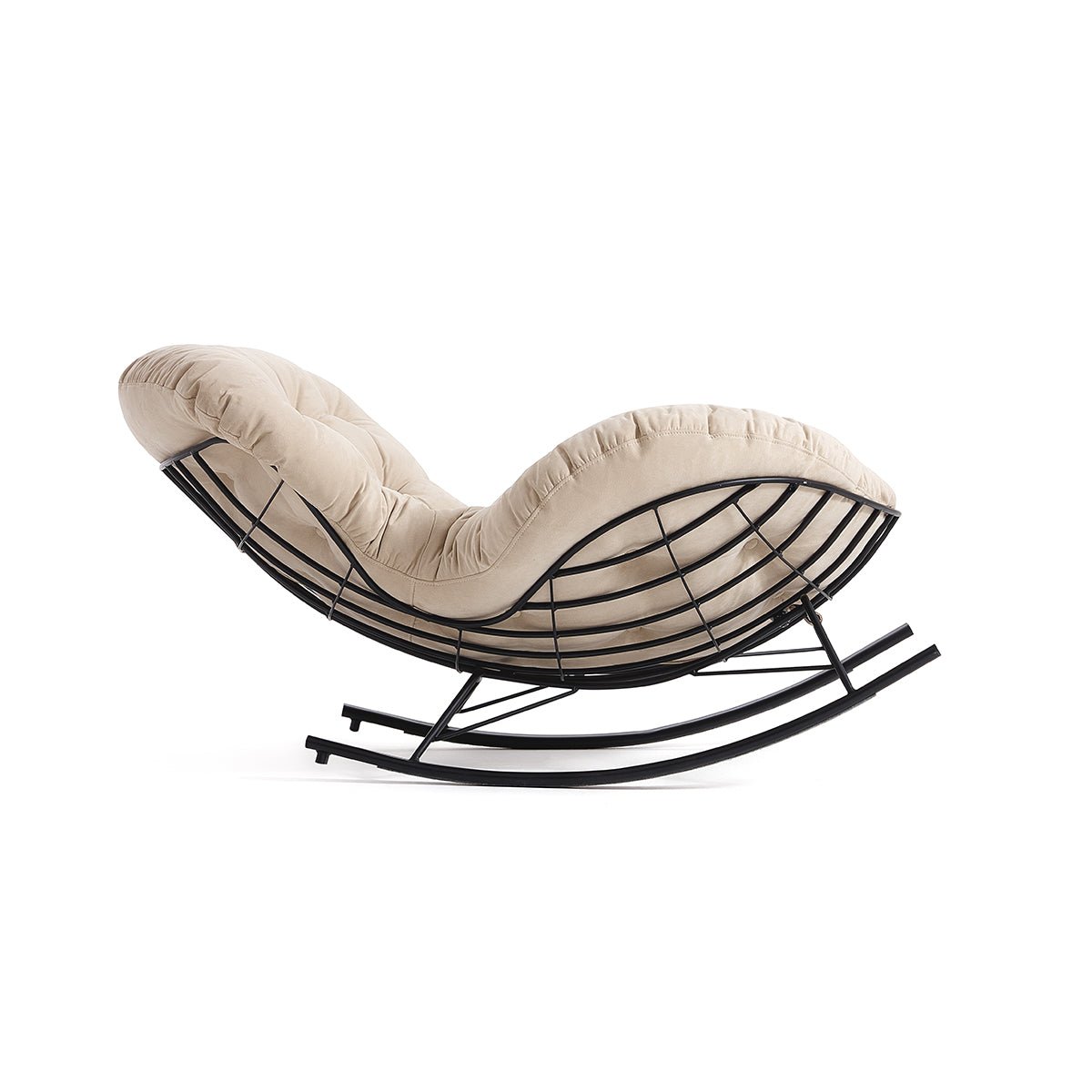 Suede Leather Reclining Lazy Rocking Chair - 0cm