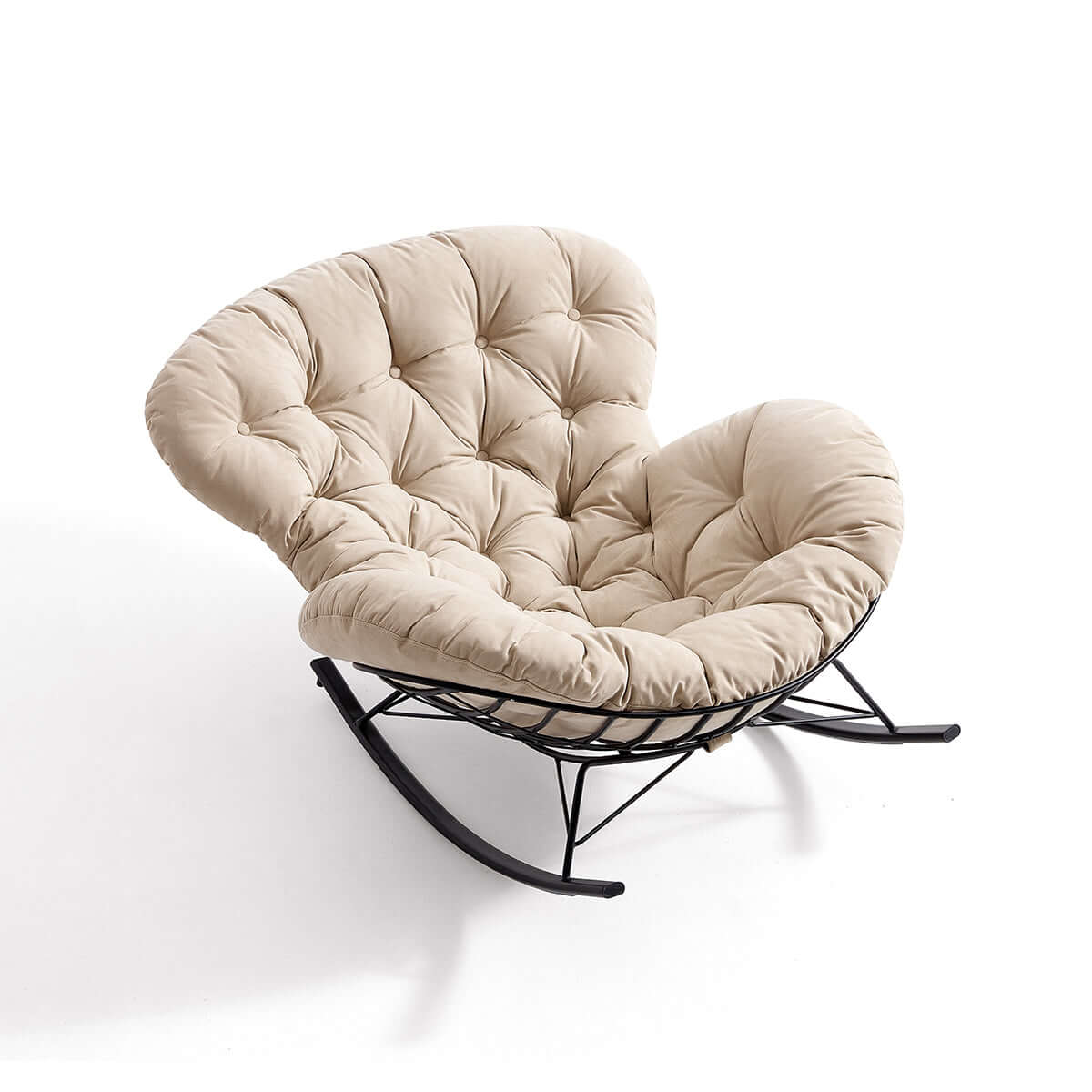 Suede Leather Reclining Lazy Rocking Chair - 0cm