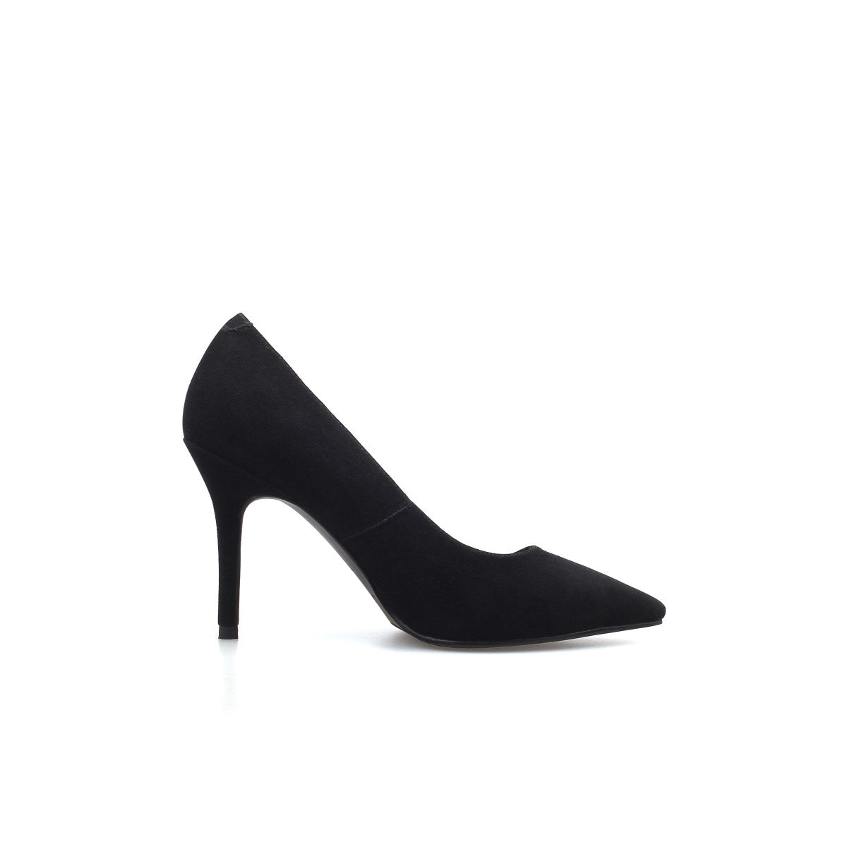 suede leather stiletto pumps all black 4