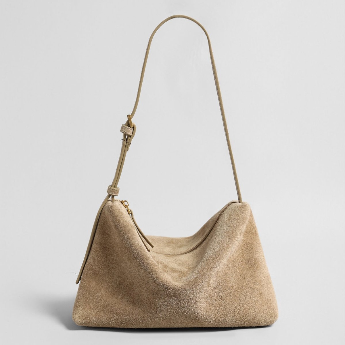 Suede Slouchy Hobo Bag – Adjustable Shoulder & Crossbody Bag