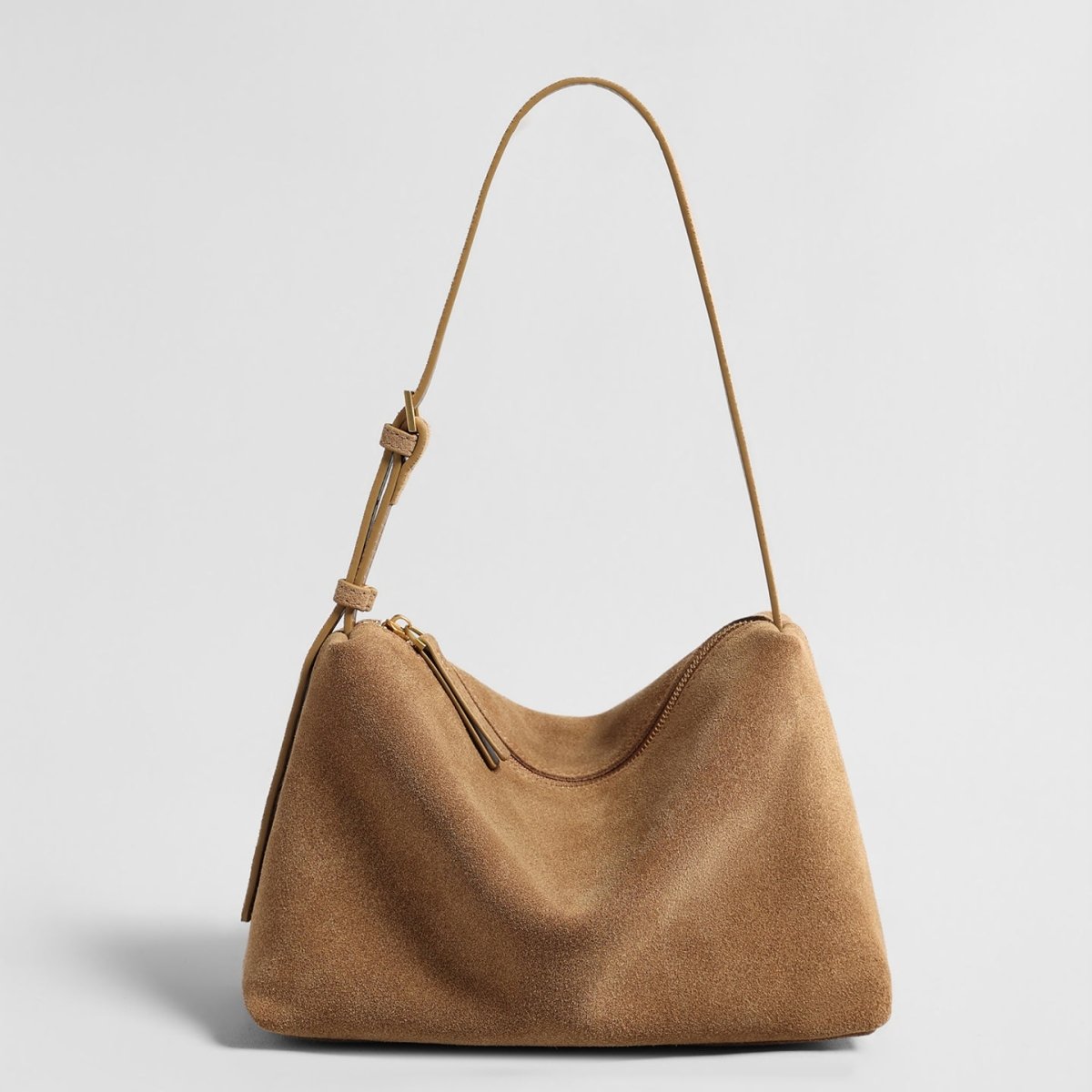 Suede Slouchy Hobo Bag – Adjustable Shoulder & Crossbody Bag