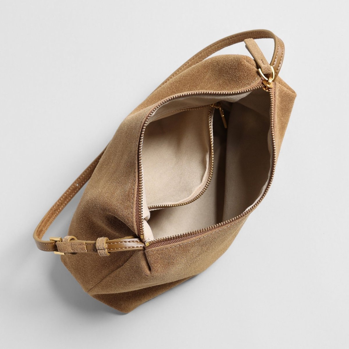 Suede Slouchy Hobo Bag – Adjustable Shoulder & Crossbody Bag