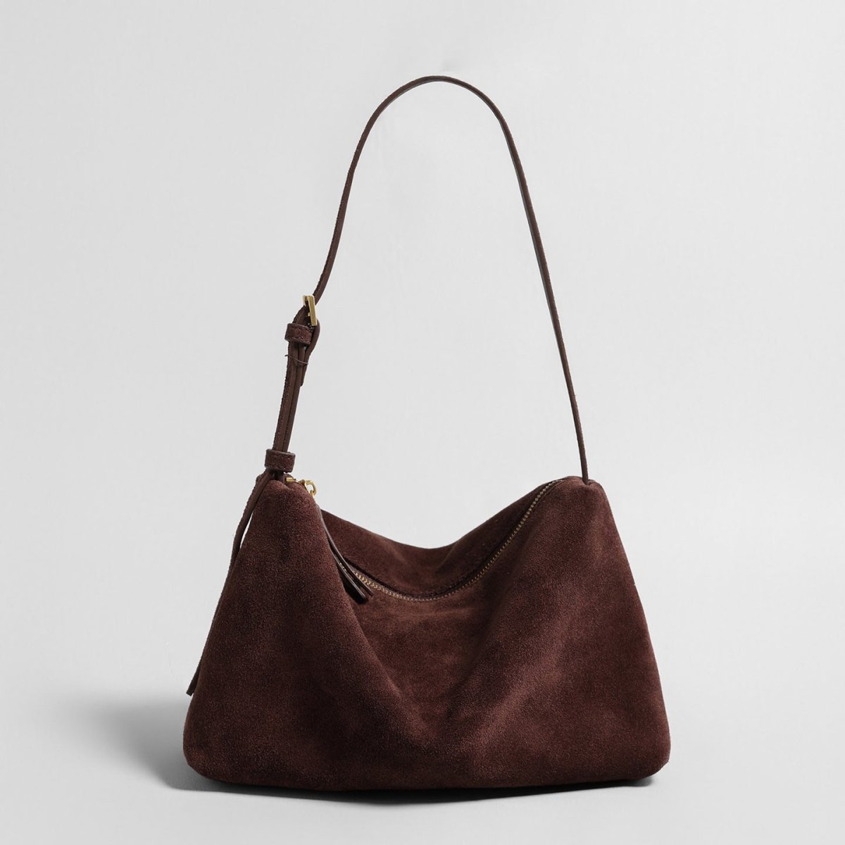 Suede Slouchy Hobo Bag – Adjustable Shoulder & Crossbody Bag