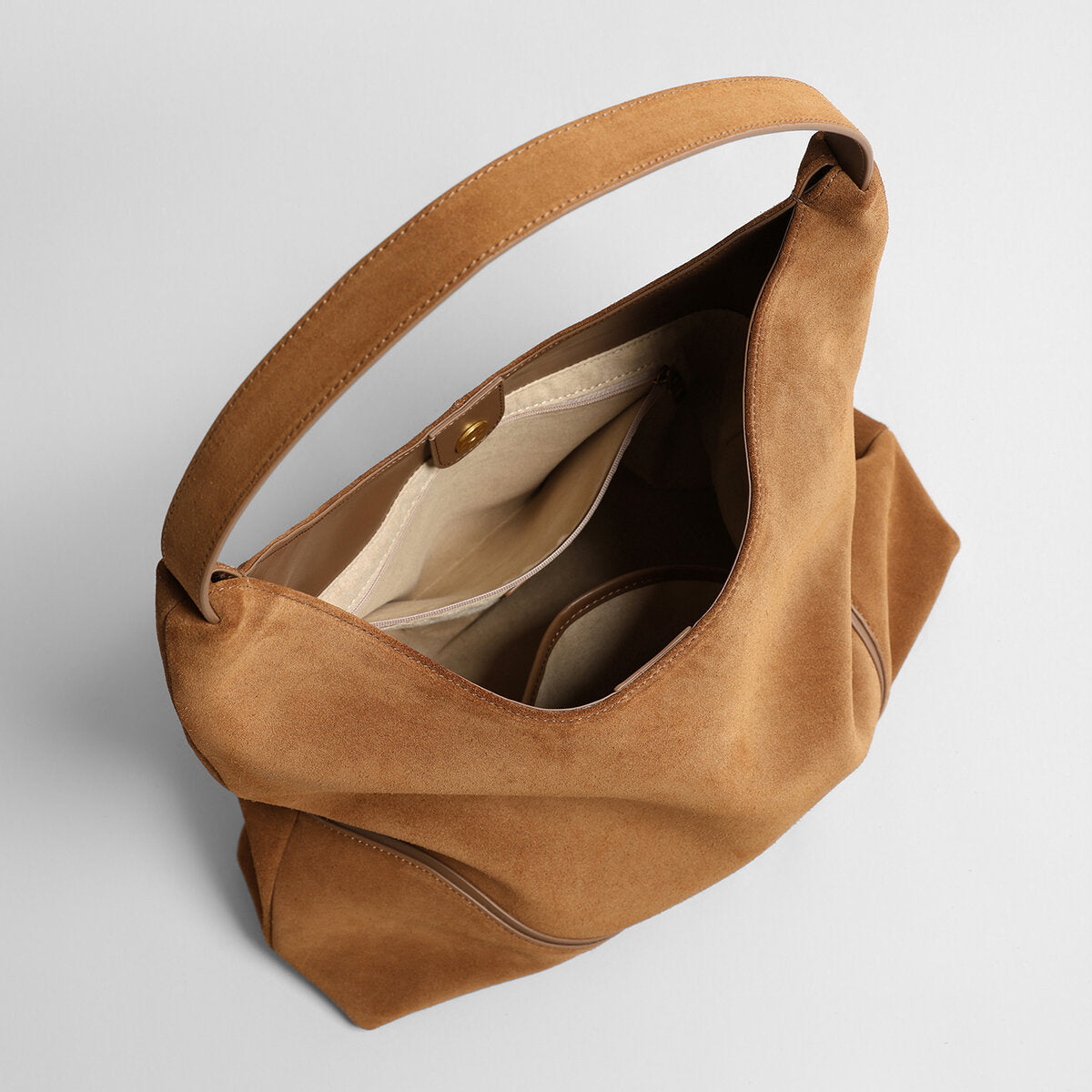 Suede Slouchy Hobo Tote Bag – Large-Capacity Vintage Shoulder Bag