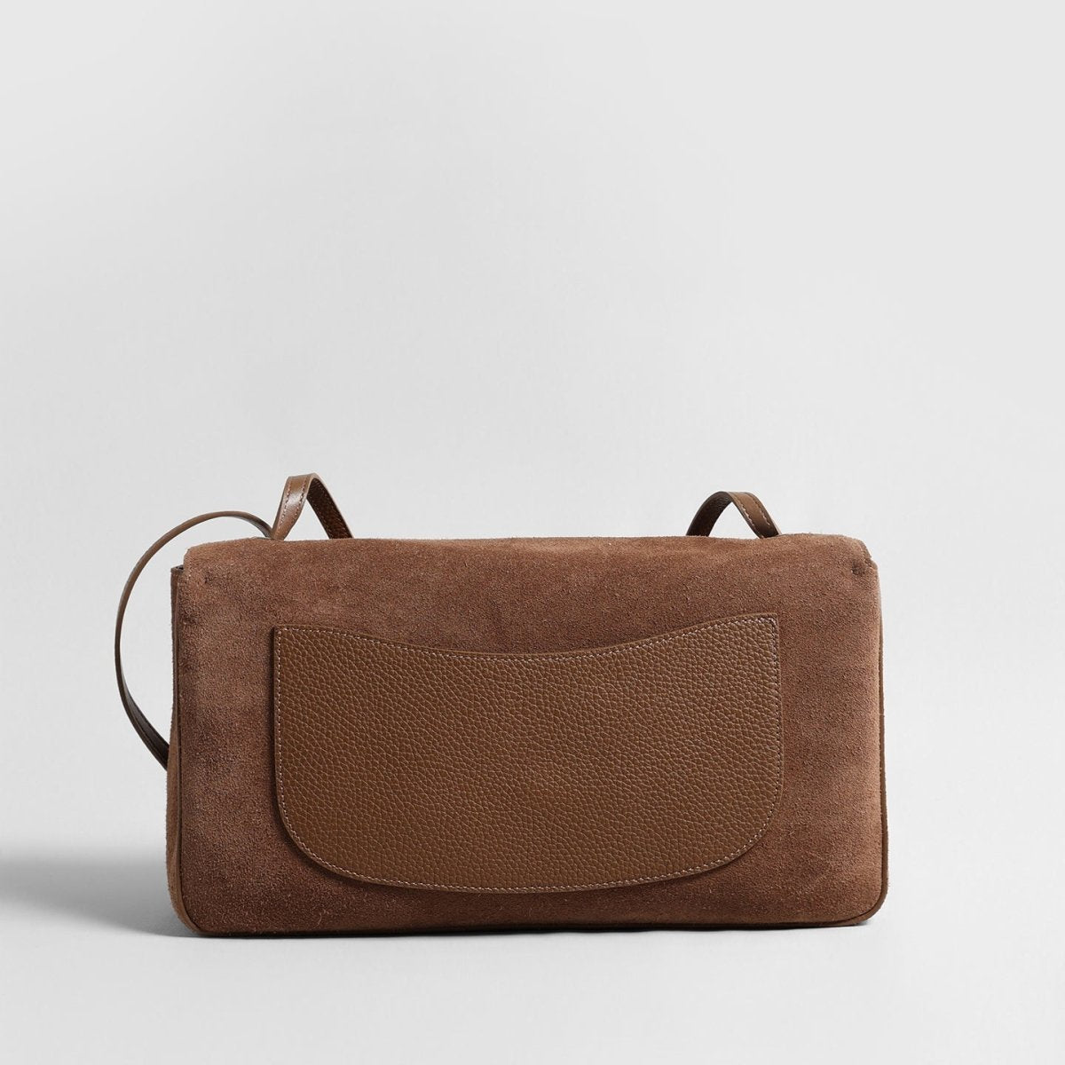 Suede Turn-Lock Flap Bag – Adjustable Underarm & Shoulder Bag