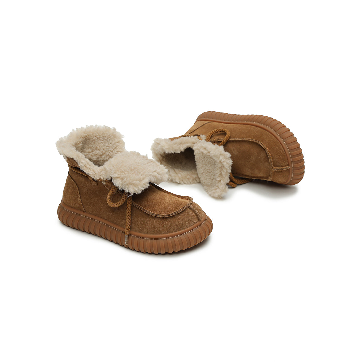 suede winter fur lined boots all brown 4