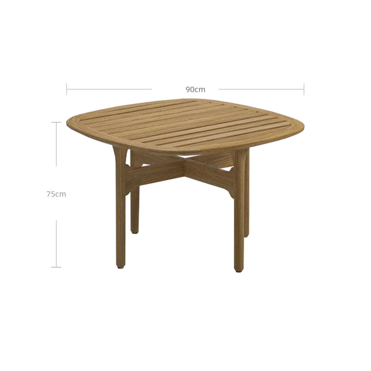 sukai square garden table 0.9m natural 2