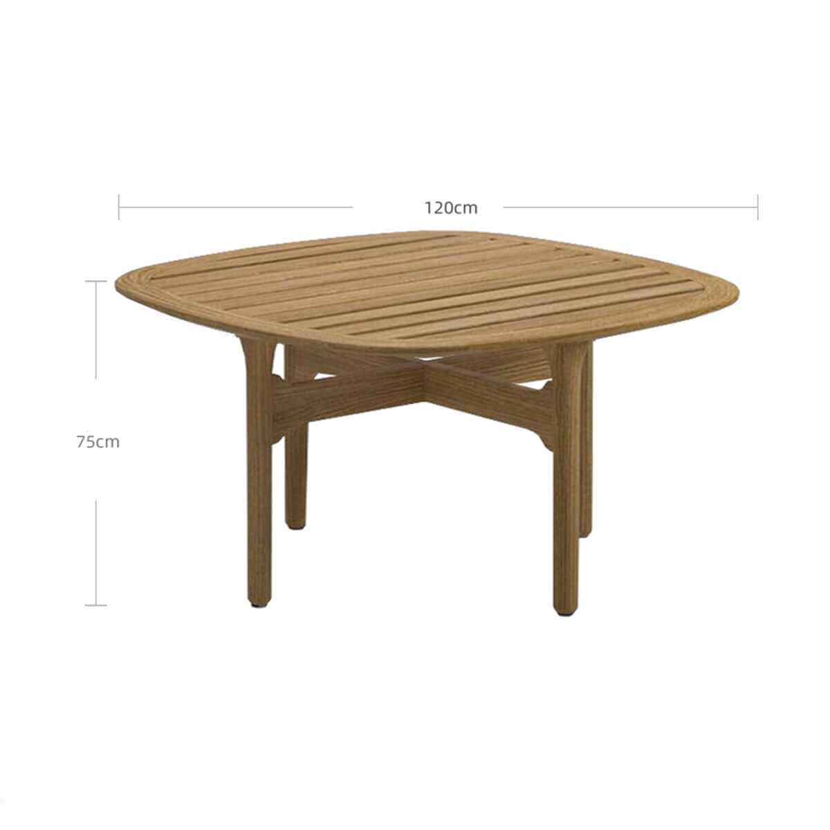 sukai square garden table 1.2m natural 2