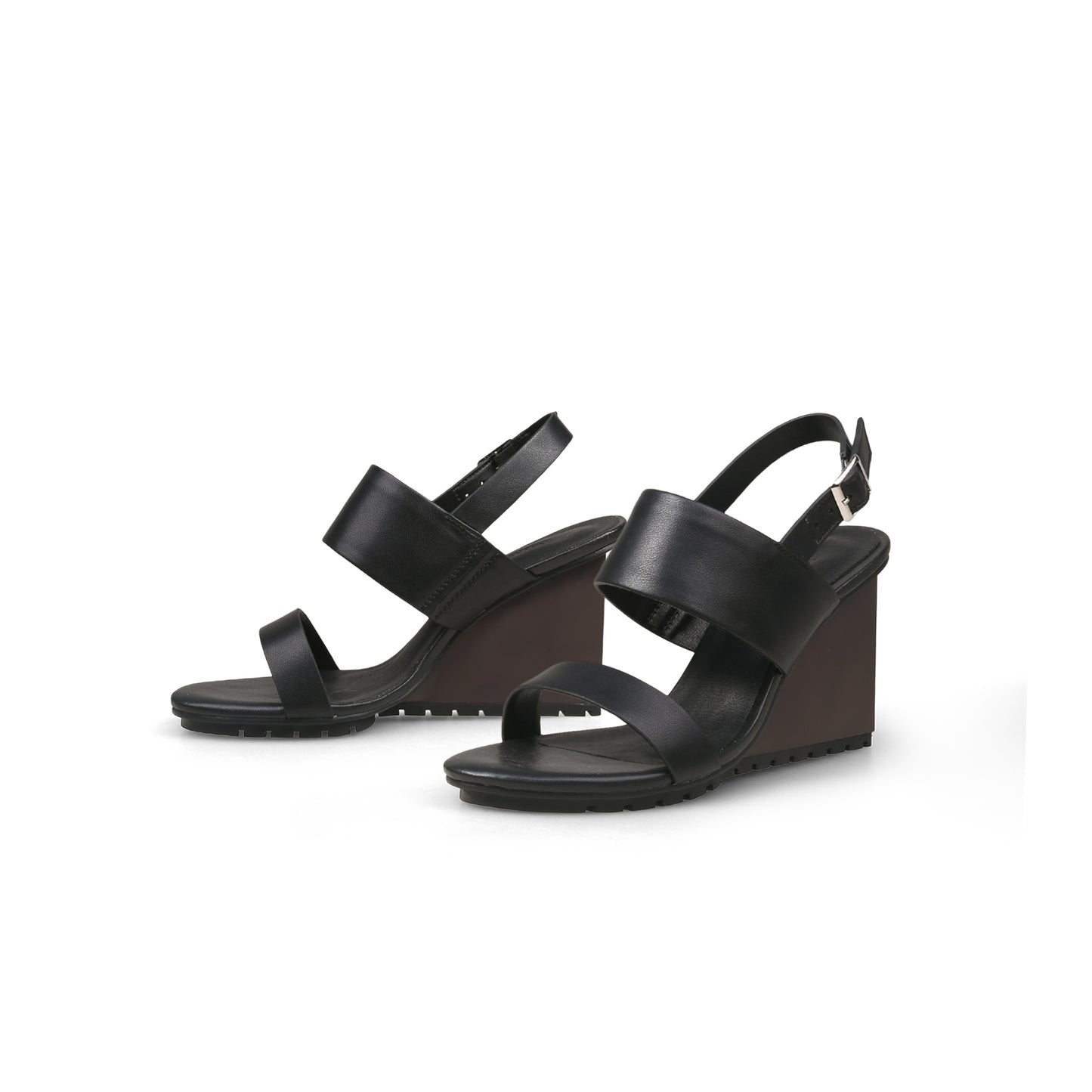 summer ankle strap wedges all black 6