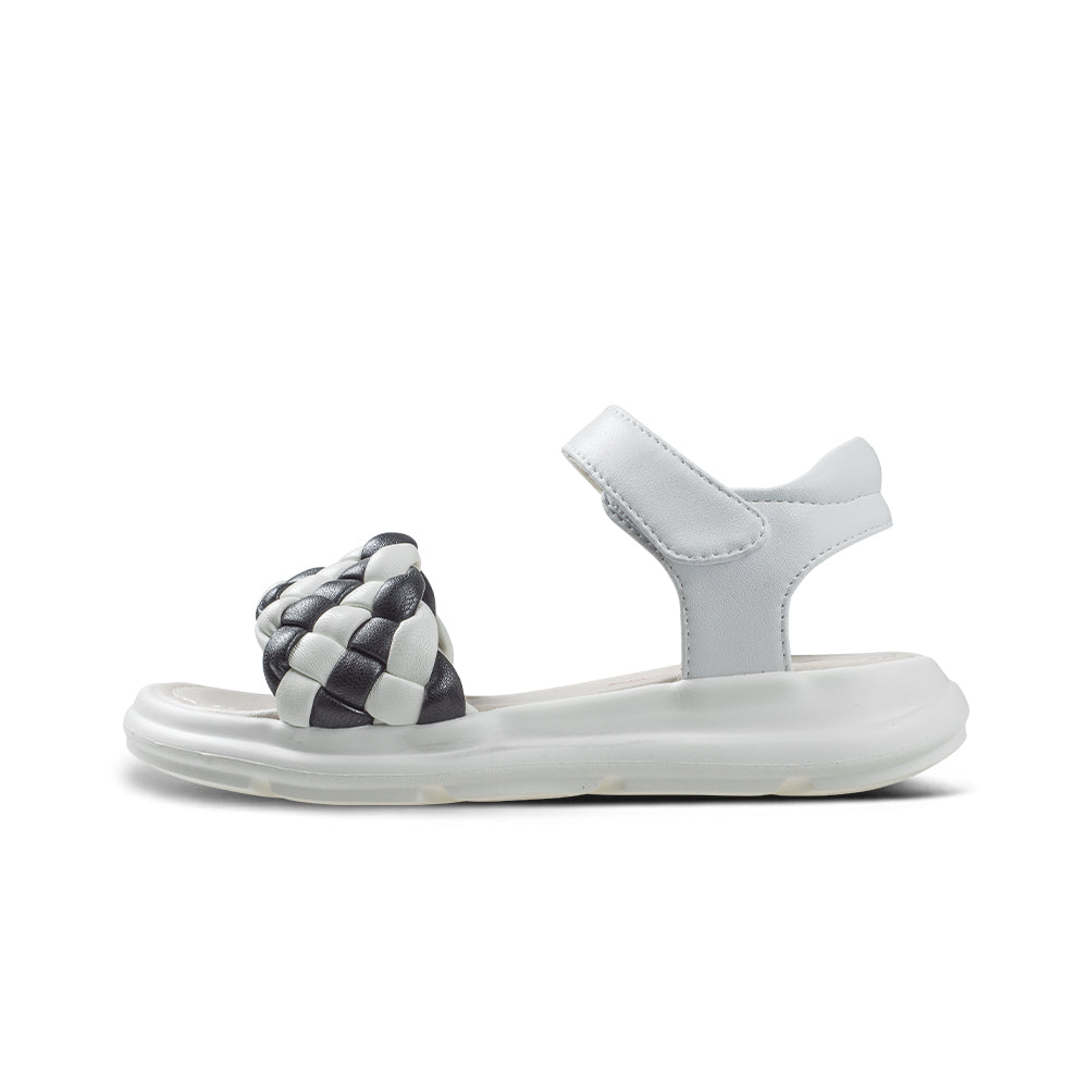 summer girls extra lightweight braided sandals all black 1