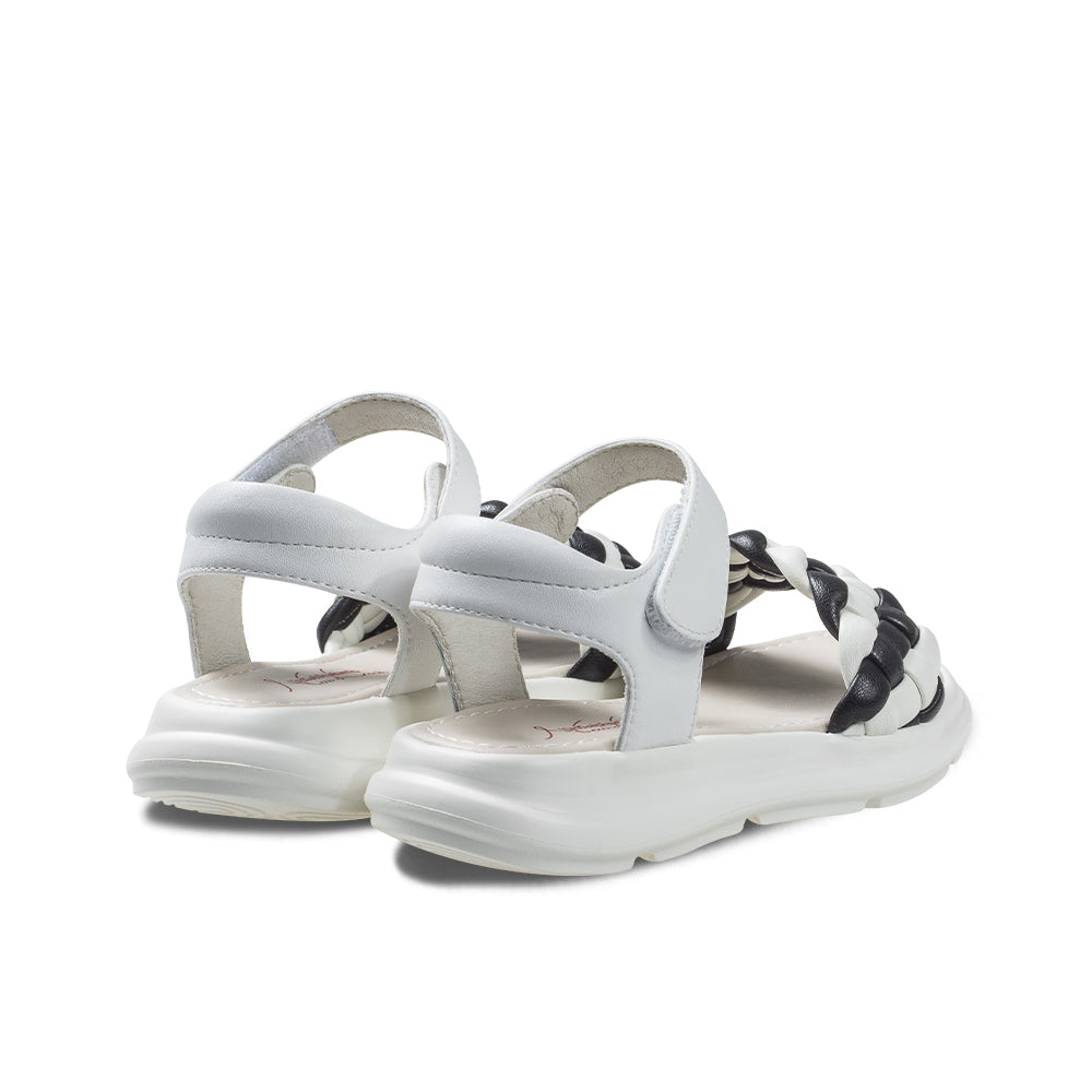 summer girls extra lightweight braided sandals all black 4