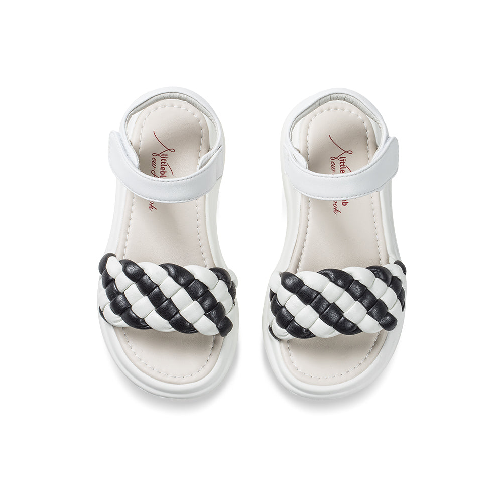 summer girls extra lightweight braided sandals all black 5