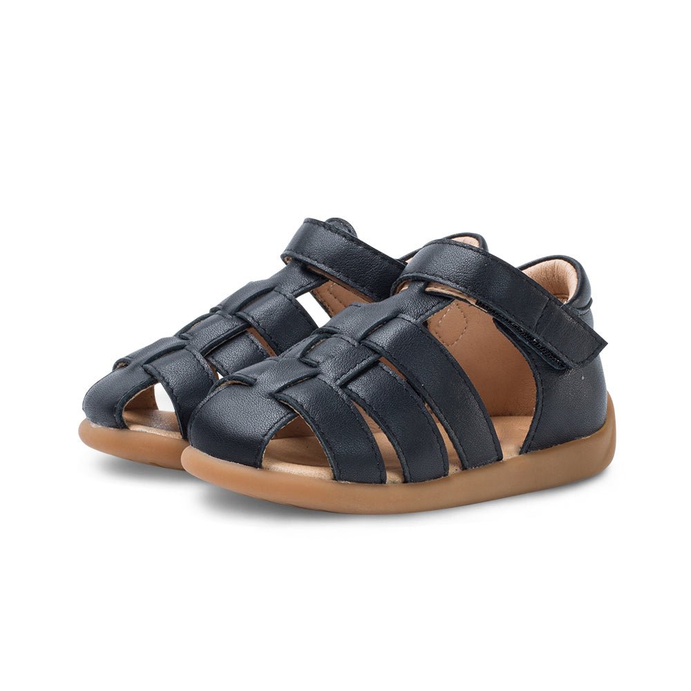 summer strappy non slip pre walker baby sandals all black 3