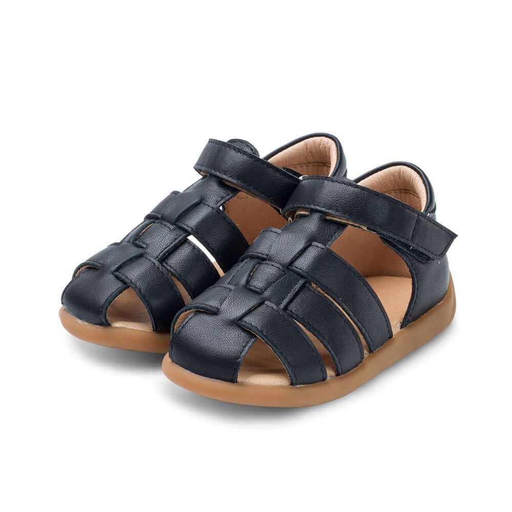 summer strappy non slip pre walker baby sandals all black 2
