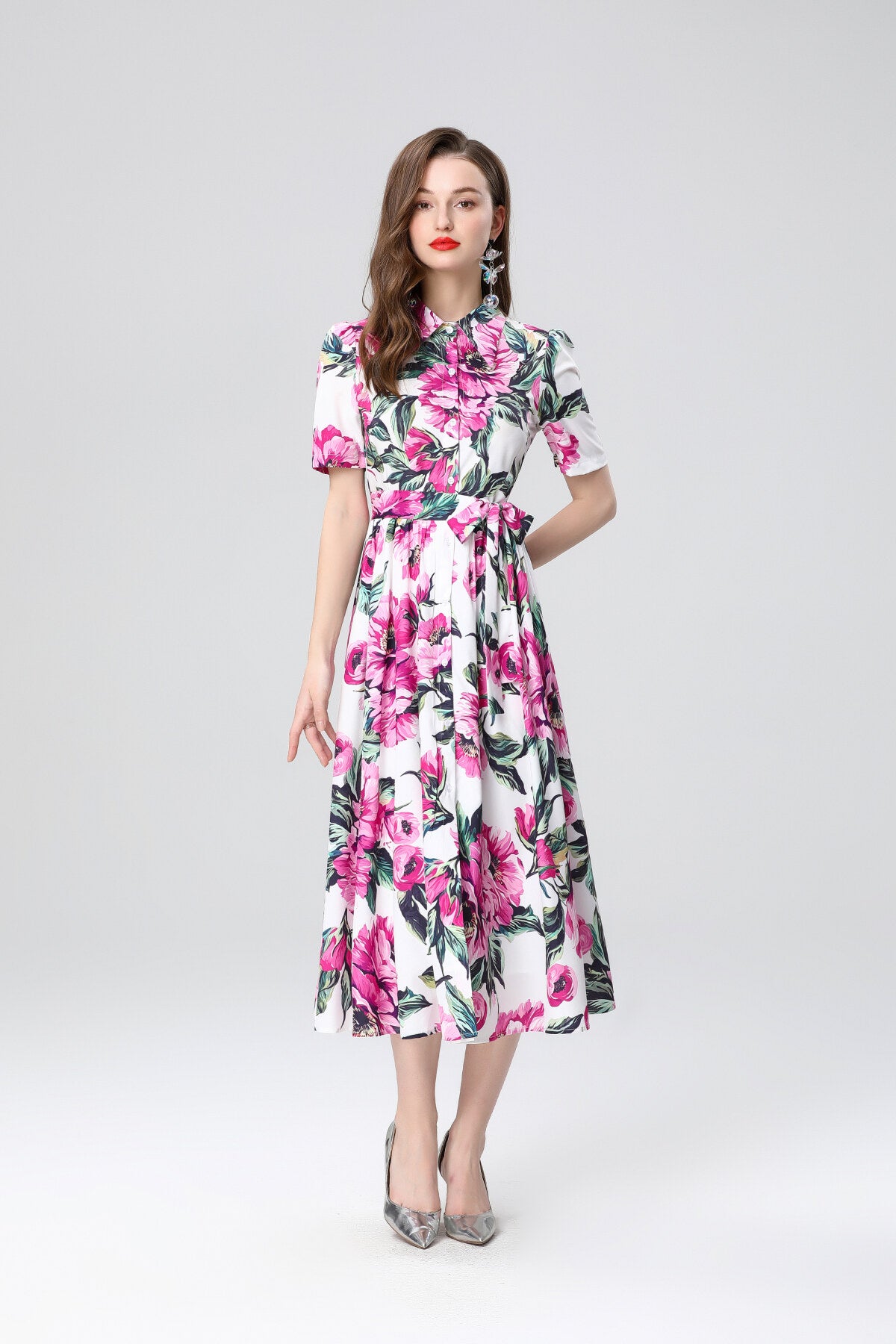 summery floral midi shirt dress all rose 3.JPG