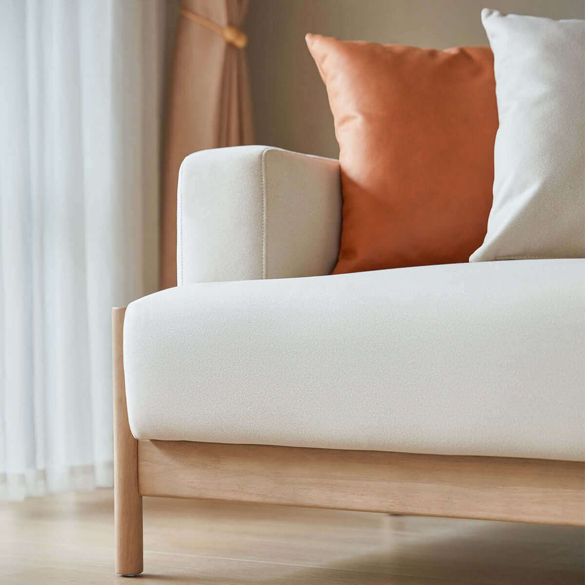 sunrise cream 4 seater sofa with 3 cushions set all 10