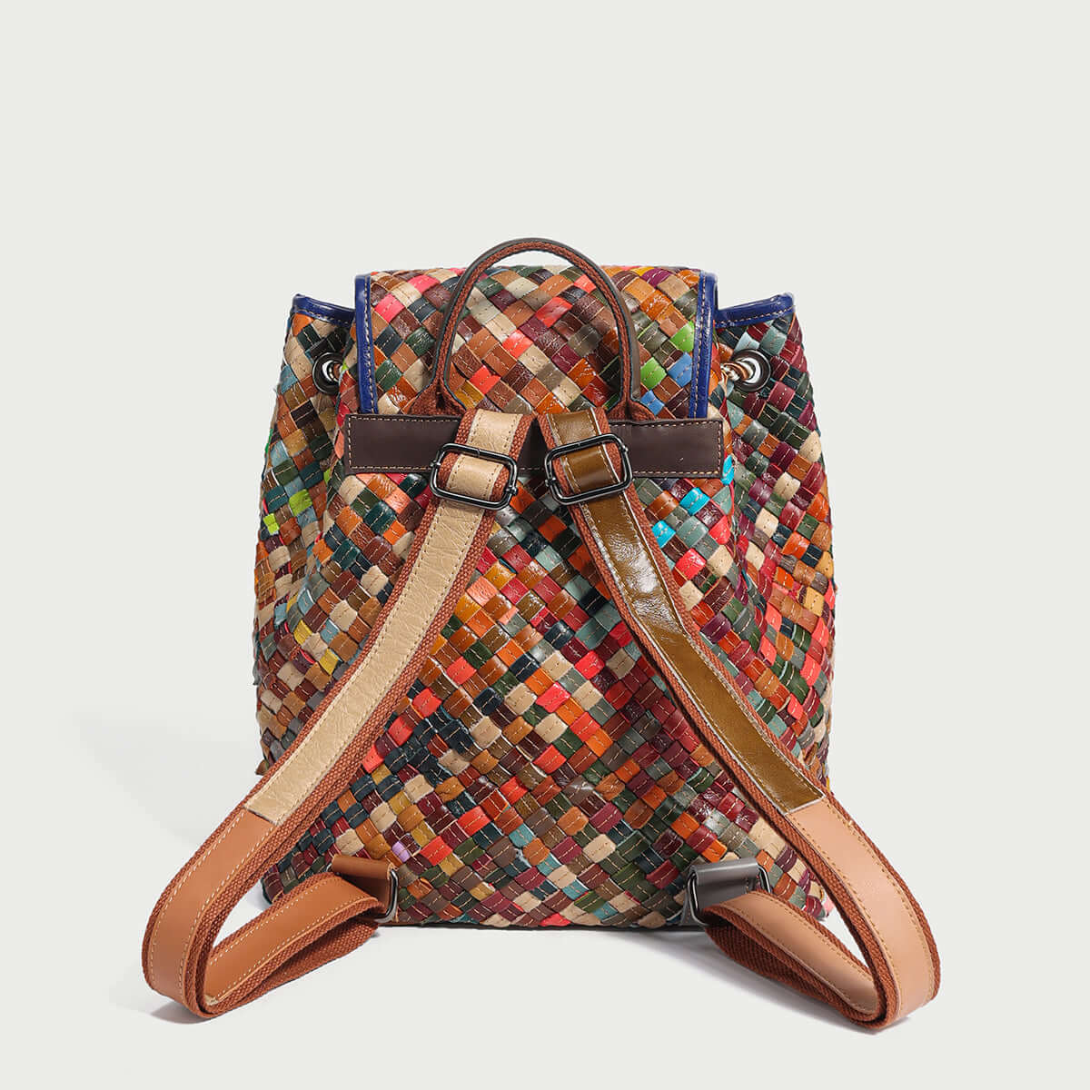 sunset everyday woven leather backpack rainbow 4
