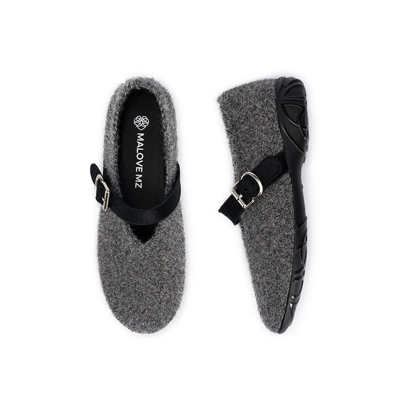 Supportive Soft Round Toe Fuzzy Loafers - 0cm
